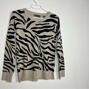 Marks & Spencer Zebra Print Crew-Neck Lightweight Sweater - Size8